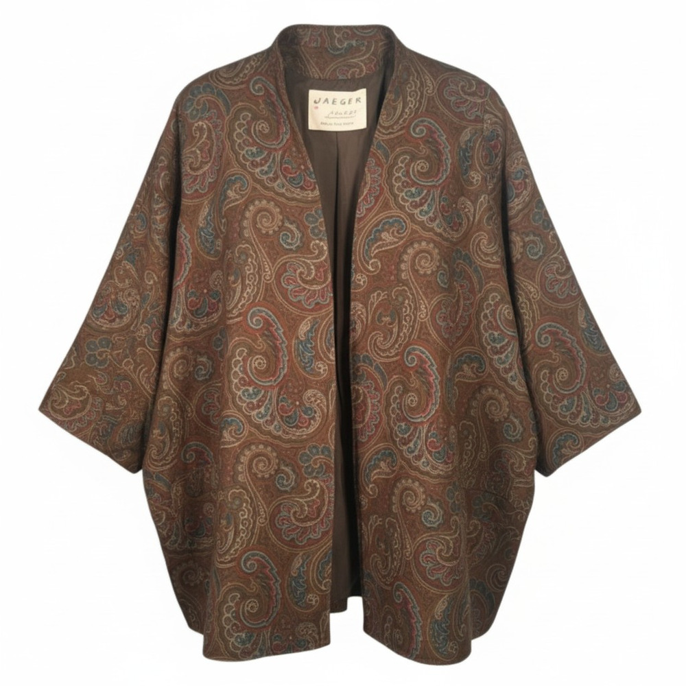 Vintage Jaeger Paisley Kimono Style Oversized Jacket XL